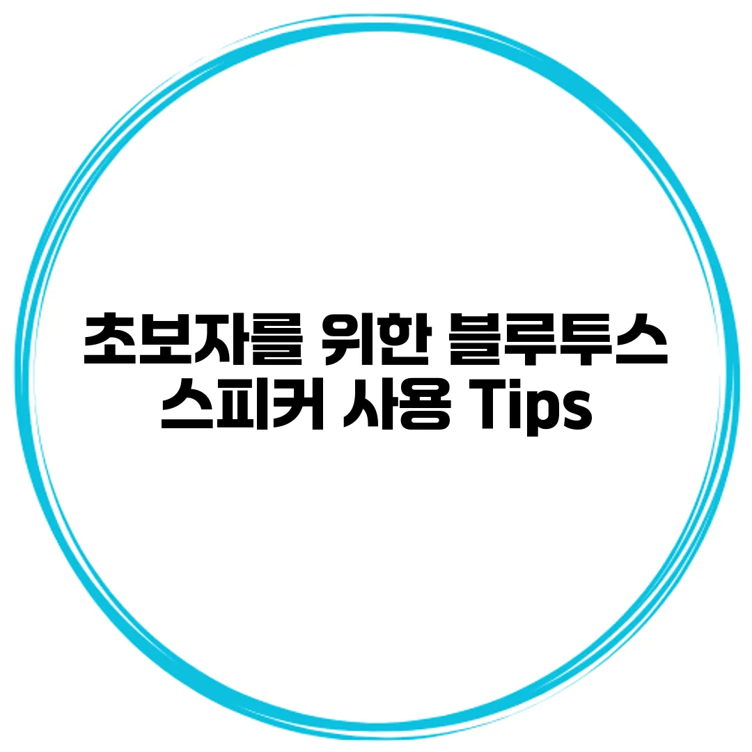 초보자를 위한 블루투스 스피커 사용 Tips