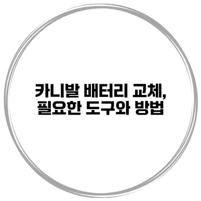 카니발 배터리 교체, 필요한 도구와 방법