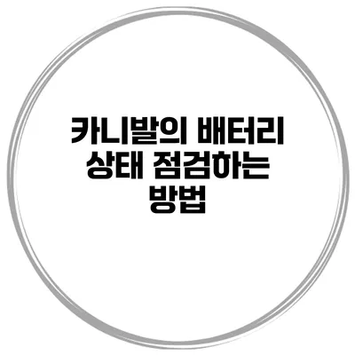 카니발의 배터리 상태 점검하는 방법
