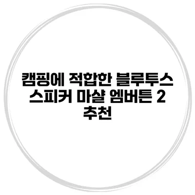 캠핑에 적합한 블루투스 스피커 마샬 엠버튼 2 추천