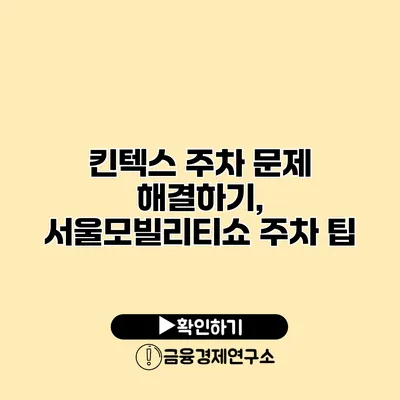 킨텍스 주차 문제 해결하기, 서울모빌리티쇼 주차 팁