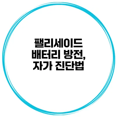 팰리세이드 배터리 방전, 자가 진단법